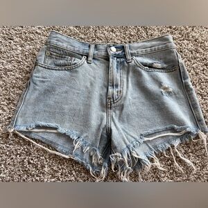 BDG Urban Outfitters Blue Jean Shorts Distressed Frayed Hem